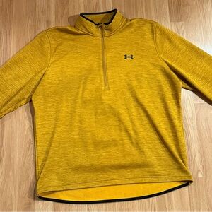 EUC Men’s Under Armour UA Armour Fleece Twist 1/2 Zip Pullover - Yellow - XL